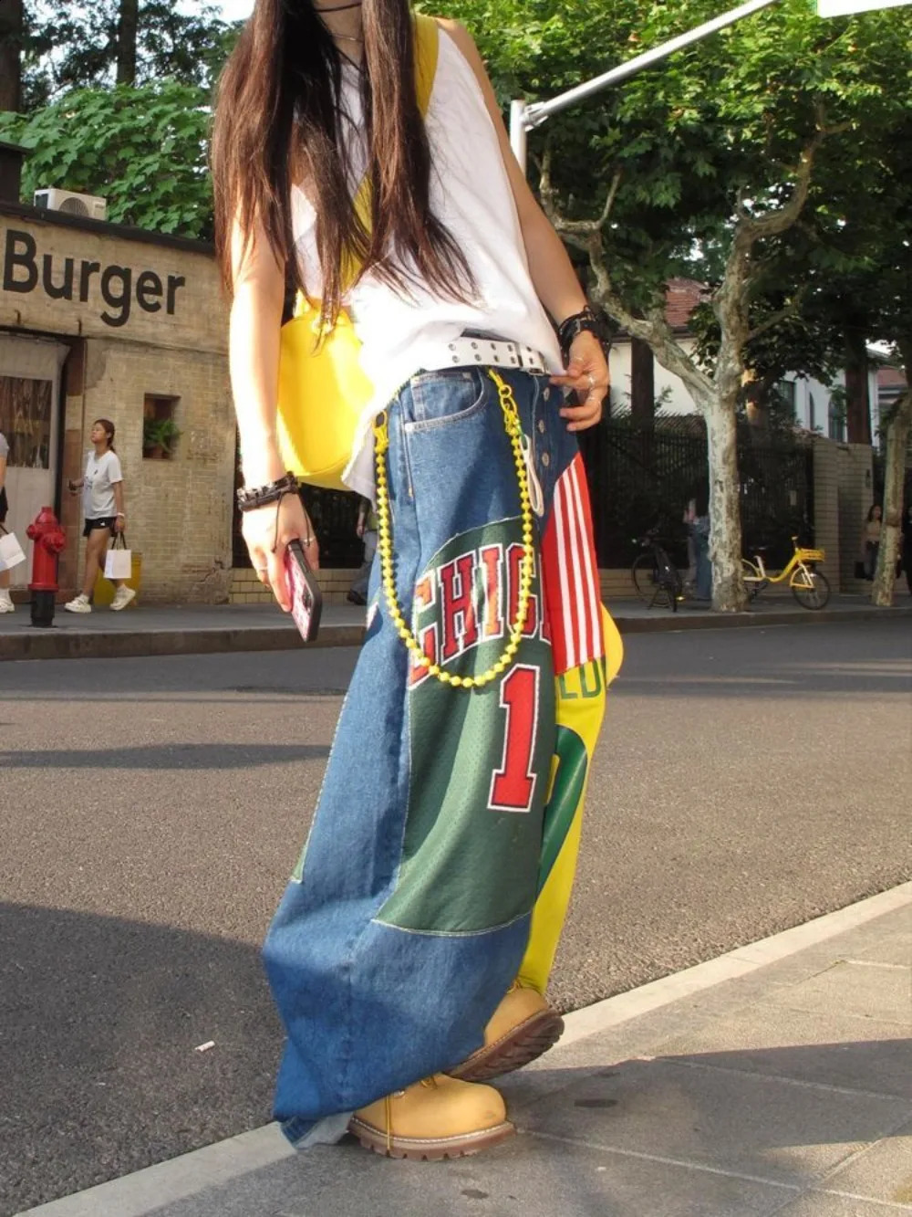 High Street Y2k Jeans Star Letter Print Floor Mopping Wide Leg Baggy Jeans Men and Women Hip Hop Gothic Fashion Trend Streetwear 250823