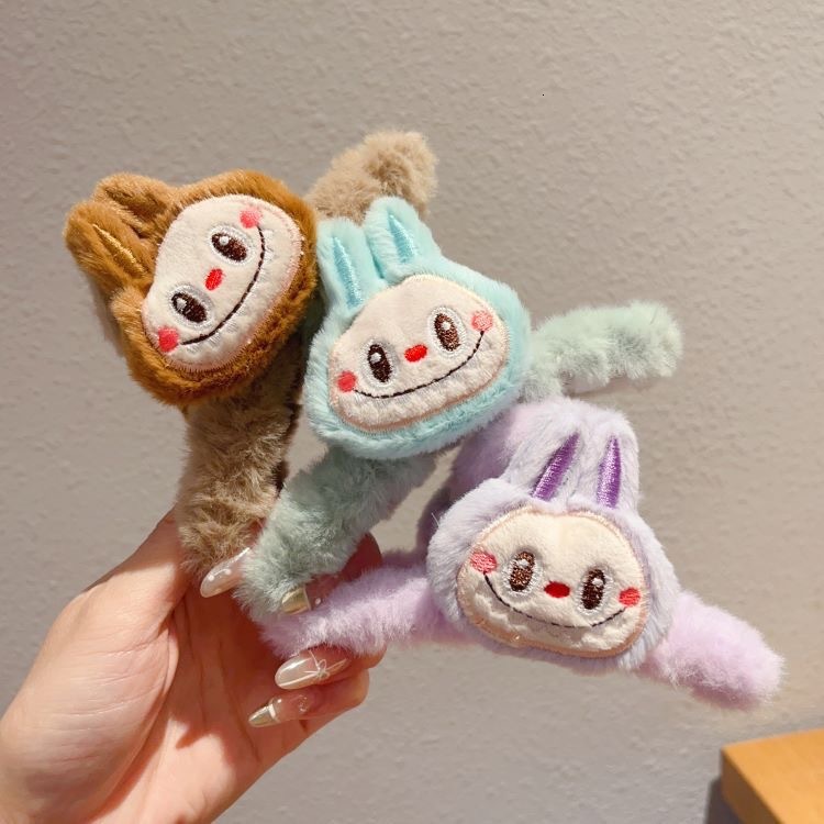 New Cartoon Labubu Plush Hair Llip, Cute Headband, Sweet and Undamaged Hair Accessory for Children