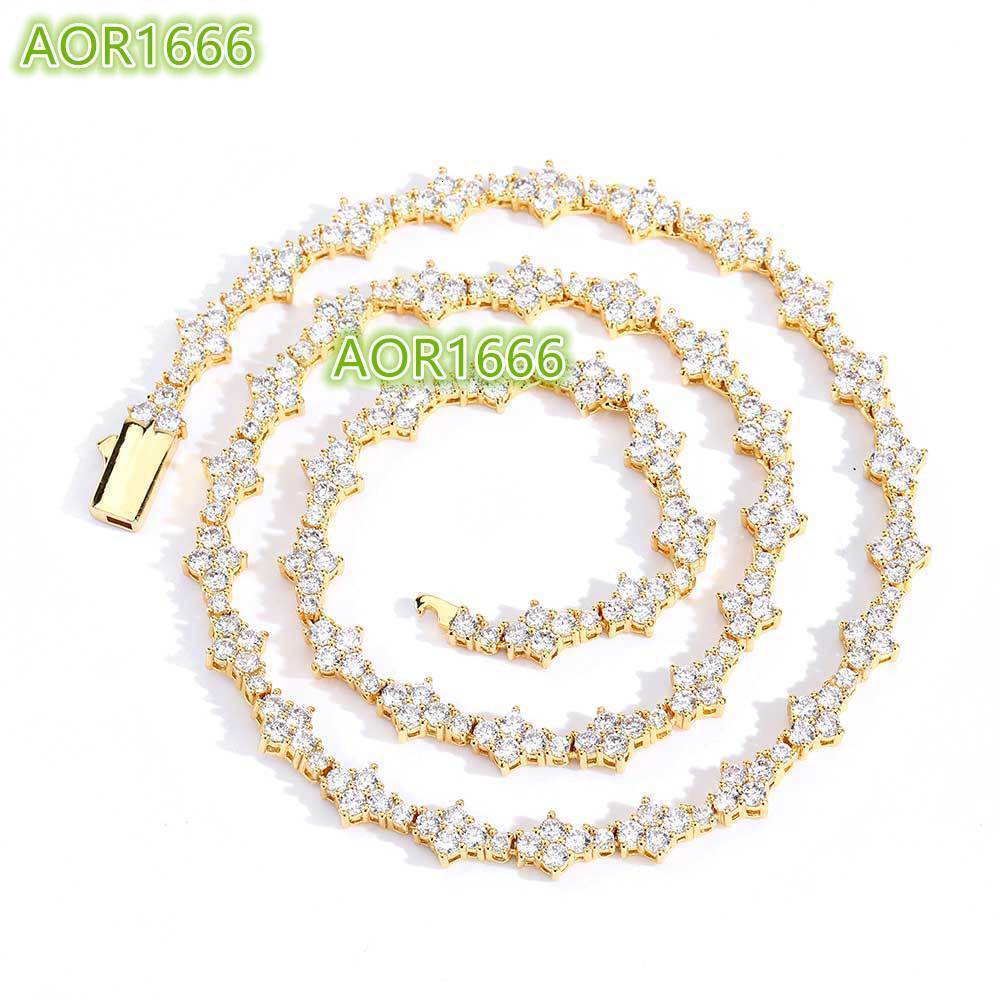 Wholesale Hip Hop Jewelry Fashion Ice Cube 16K Gold 925 Silver 6.5mm Tennis Necklace for Men and