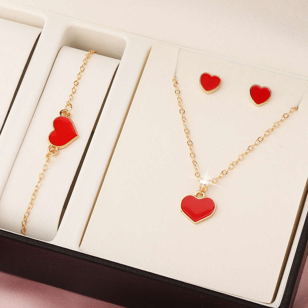 necklace set jewelry jewelry sets for women rose gold color double rings earings necklace titanium steel sets hot fasion