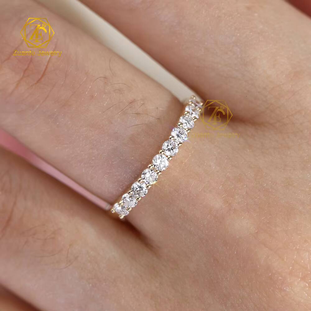 Upscale 14K Solid Lab Grown Diamond Wedding Ring Band 1.6mm-3.5mm Round DEF VS VVS Clarity Entirety Band Rings
