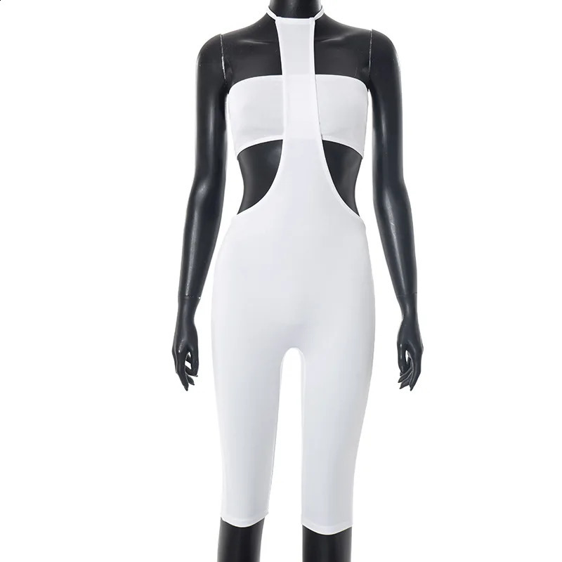 Women Sexy Cross Solid 2 Piece Set Strapless Tube Tops Lace Up Halter Backless Skinny Knee Length Jumpsuits Clubwear Suits 250823