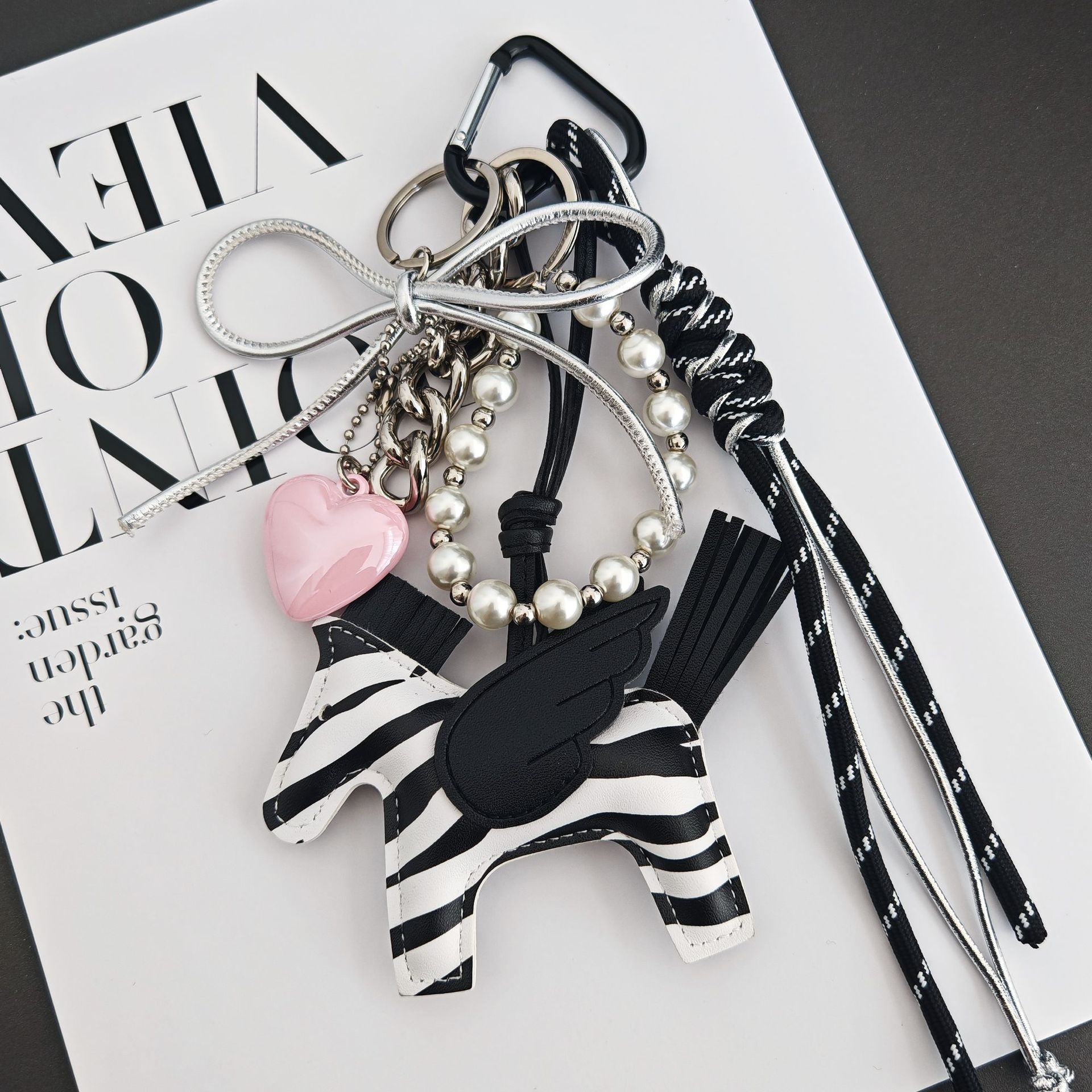 Bag Charms Designer Little Pegasus Airplane charm Letter Keychain Bag Leather Pendant Decoration