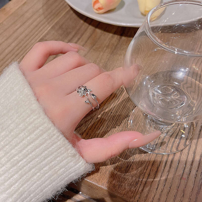 Women Letter Jewelry Ring High Quality Luxury For Rings Diamond Double Cluster Rings Valentines Day Gift Wedding Rings moissanite ring