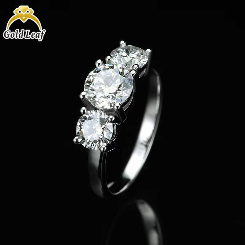 14K White Yellow Gold Lab Grown Diamond Rings CVD HPHT DEF VS IGI GIA Certificate Fine Jewelry Rings 3 Stones Ring