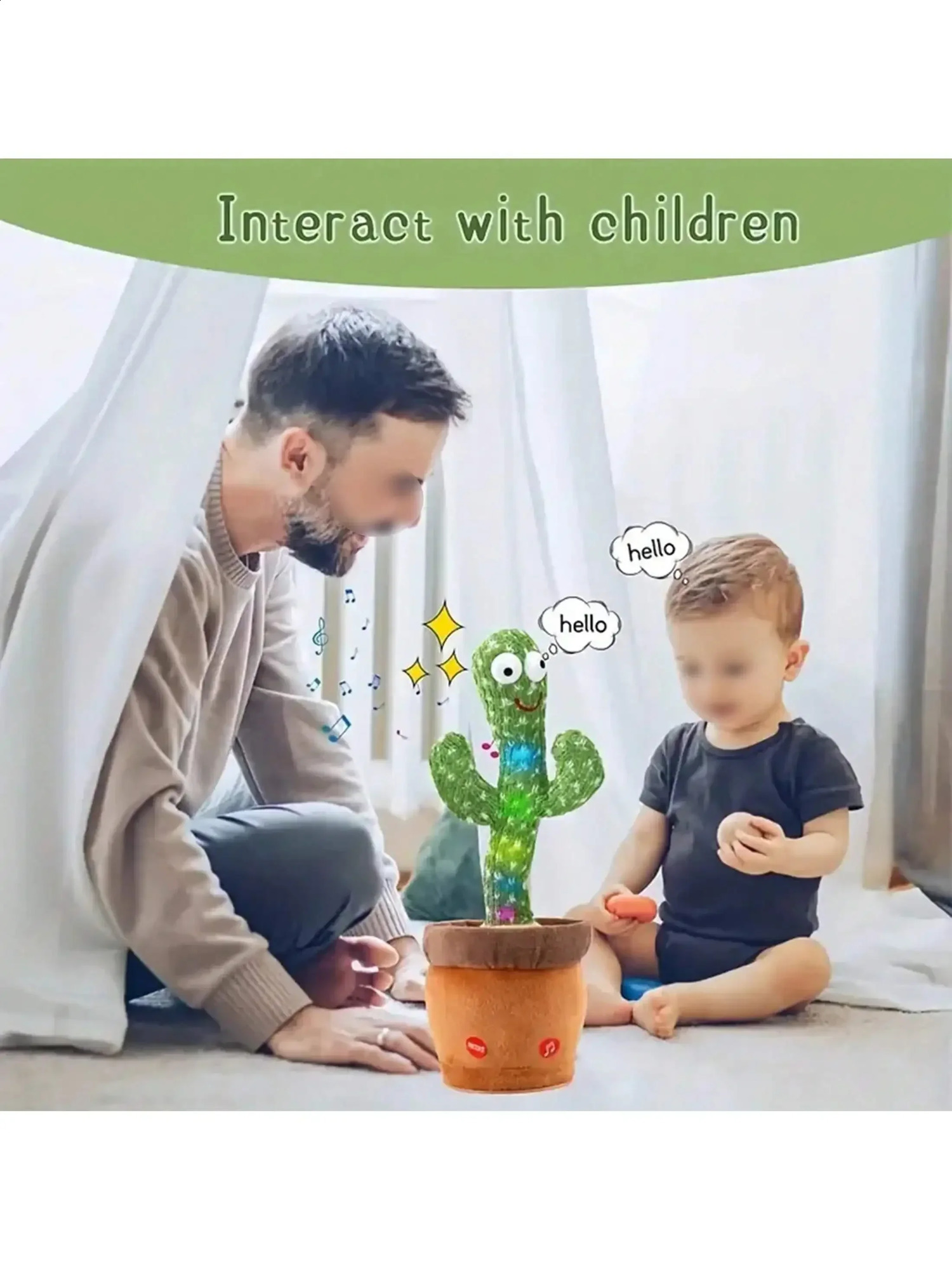 1pc-A Talking Cactus Toy That Can Be Charged Recorded And Repeated Suitable For Spanish English And Arabic Voice Changer 250822