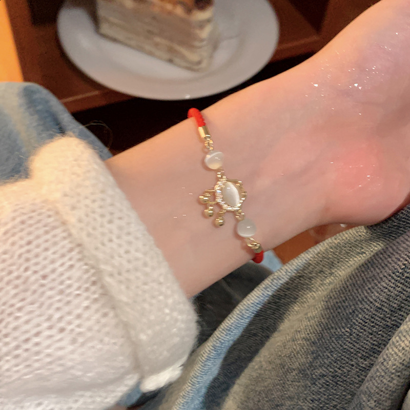 Peaceful and Auspicious Lock Bracelet for Women 2023 New Long Life Lock Zodiac Year Exquisite Woven Red Bracelet Gift for Best Friend 250425