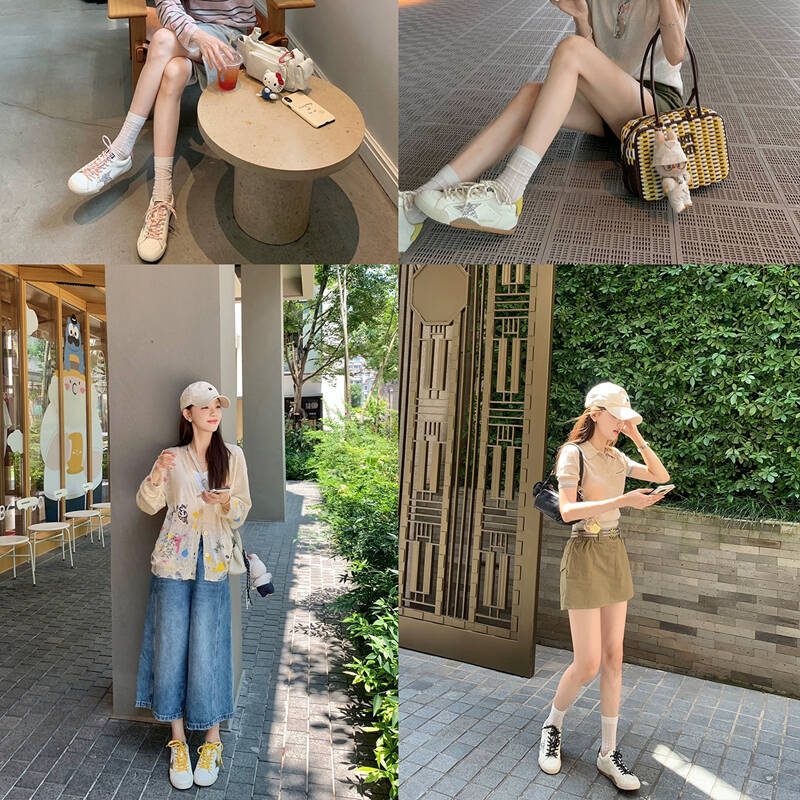 2025 youthful star distressed casual style versatile dirty sneakers and board shoes for women's spring and summer