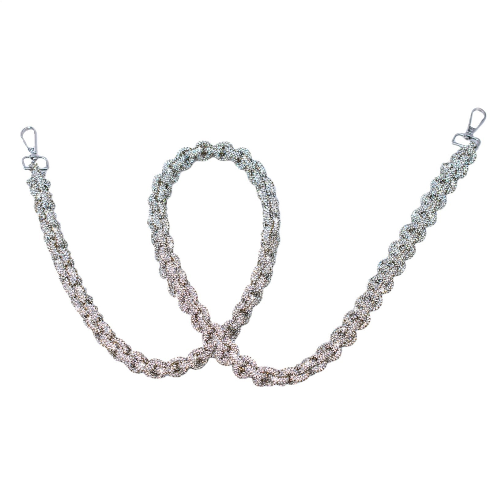 Crystal Rhinestones Diamond Woven Handmade Bag Strap For Handbag Purse Crossbody Shoulder Strap Glitter Belt Bag Accessories 240805