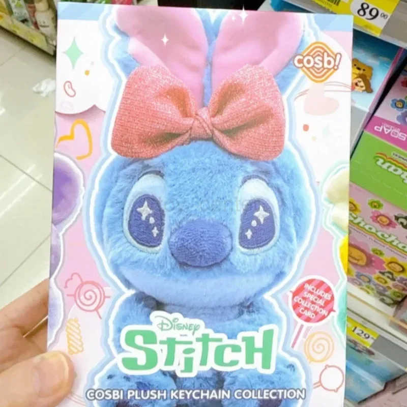 Disney 100% Genuine Hot Toys Candy Stitch COSBI Plush Blind Box Kawaii Keychain Collection Ornament Cute Doll Hanging Gift Toy New W250823
