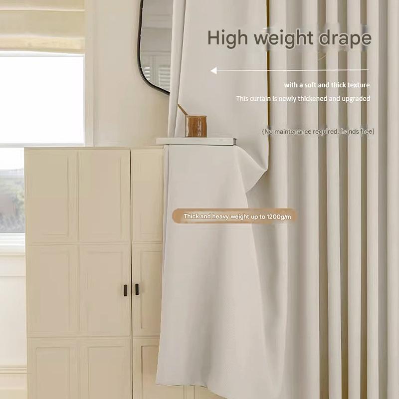 YL-36997 flat double-sided linen curtain fabric high light-proof sunshade and soundproof cotton and linen curtain finished product for living room and