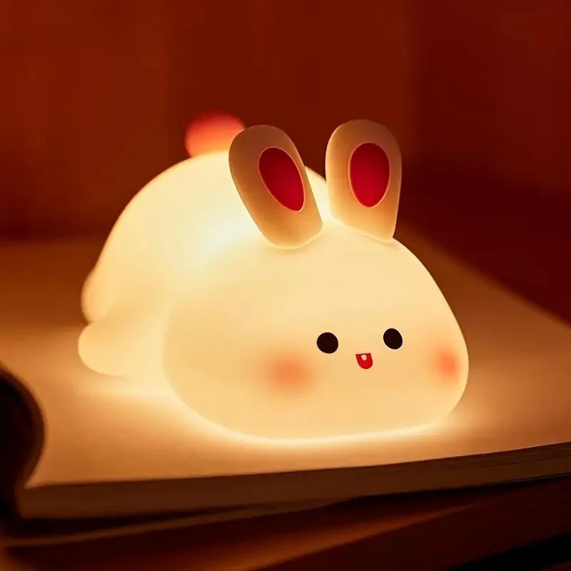 LED Night light Silicone Rabbit Touch Sensor lamp Cute Animal Light Bedroom Decor Gift for Kid Baby Child Table Lamp Home Decor 250822