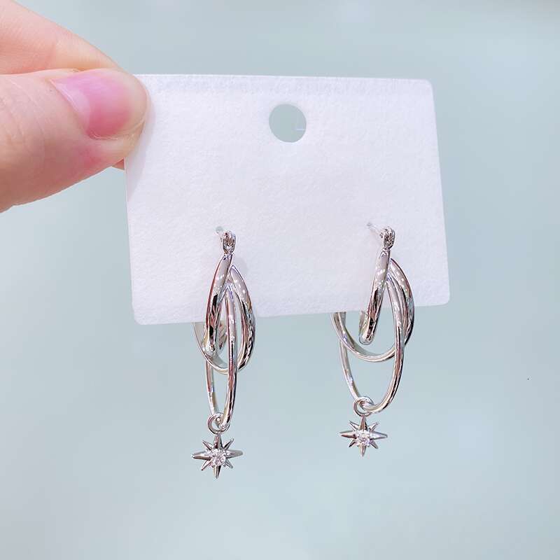 Ring Earrings Fashion Jewelry Inlaid With Spure Sier Reverse Color Pyroxene Full Dia moissanite earring