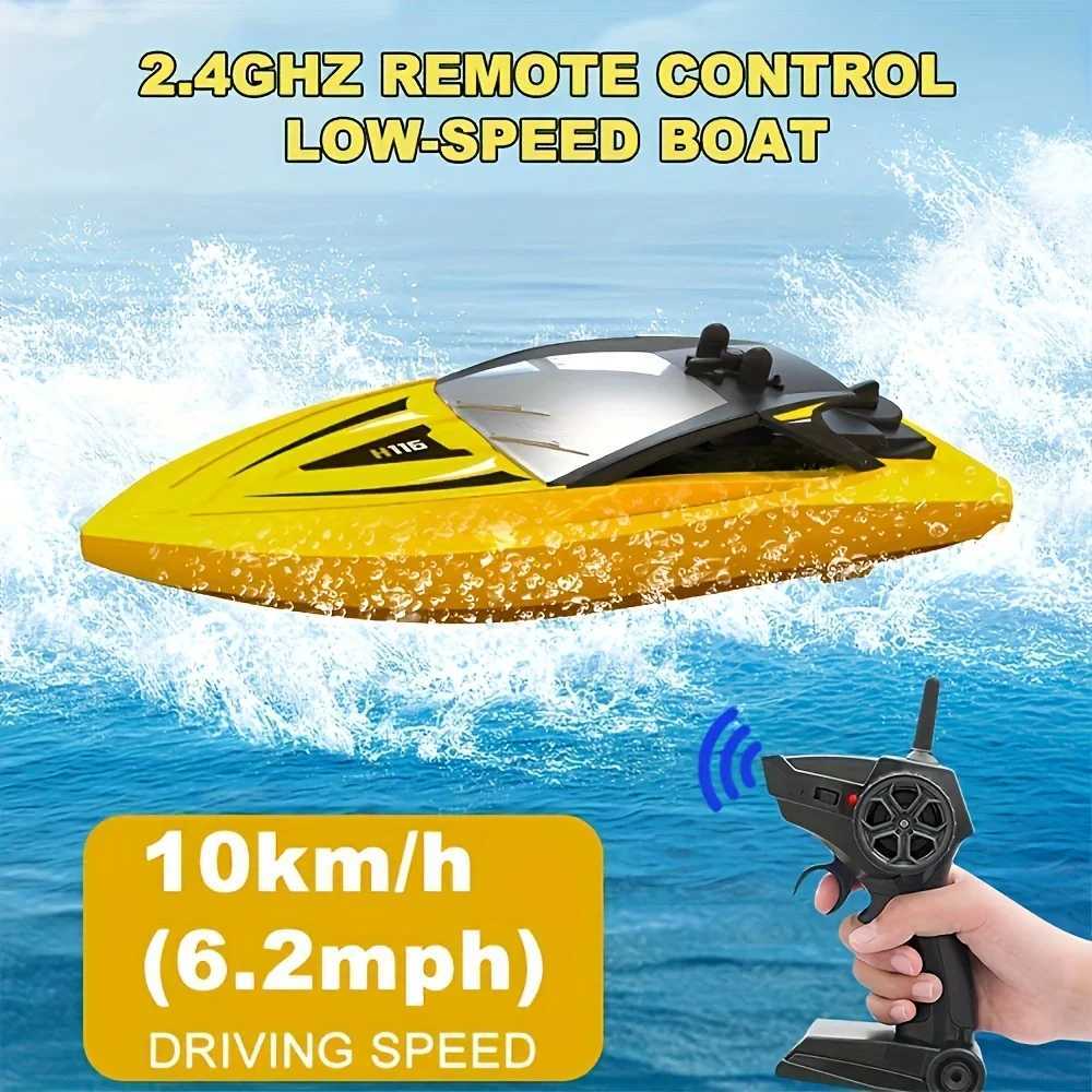 H116 2.4GHz RC Boat aquatic Toys Waterproof High Speed Electric Remote Control Racing Boat Speedboat For Boys Kids Birthday Gift L250822
