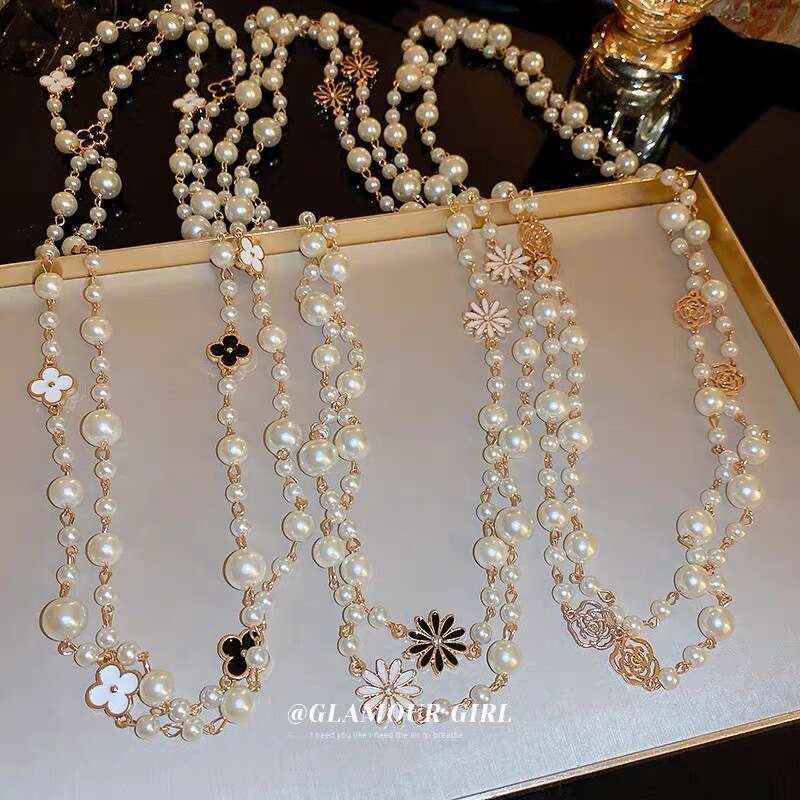 Pendant Necklace luxury jewelry Necklaces Pendants Crystal Pearl Letter Choker Chain Jewelry Accessories