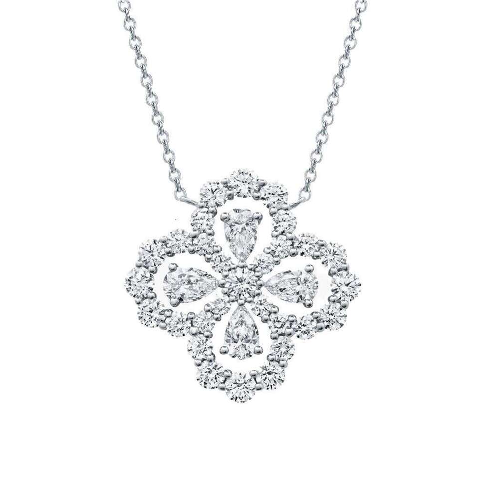 moissanite chain Classic Tennis Necklace For Women Crystal Dia Iced Out Chain Necklaces Stainless Steel Plated Gold Jewelry Woman Luxe Gift