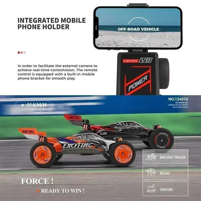 WLtoys 124010 55KM/H RC Car Professional Racing Vehicle 4WD Off-road Electric High Speed Drift Remote Control Toys for Children L250822