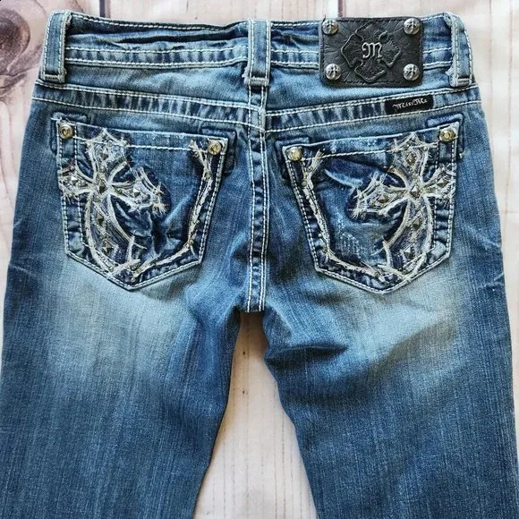 Gothic Womens Cross Rhinestone Jeans Y2K Clothes Fashion Hip Hop Retro Shiny Washed Blue Baggy Jeans High Waist Slim Trousers 250823
