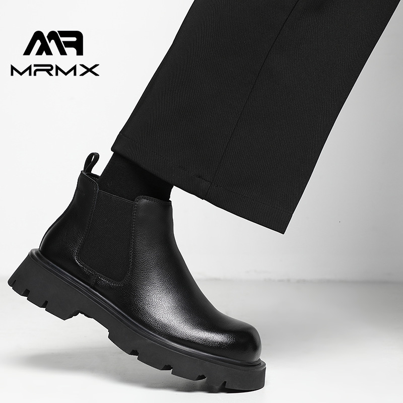 Chelsea New British Style Versatile Casual Elastic Big Toe High Top Men's Leather Shoes Martin Boots