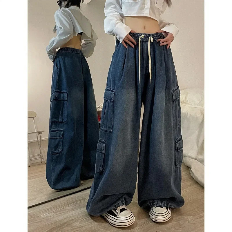 Cool Streetwear Hip Hop Wide Leg Workwear American Retro s Jeans Casual Comfortable Loose Fit Z260314