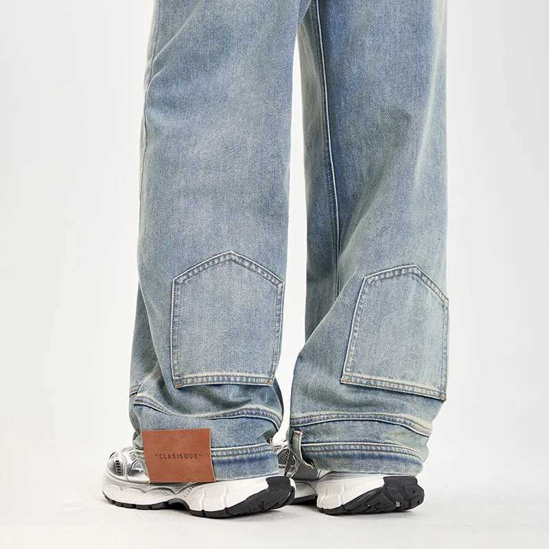 Ins Fashion American Retro Baggy High Waisted Jeans Woman High Street Denim Pants Reversible Trousers Streetwear Y2K Loose Jeans H250822