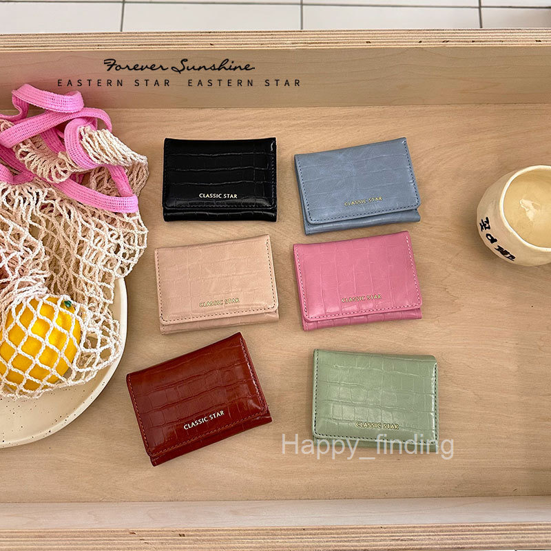 Japanese style short genuine leather texture womens 30% discount mini PU wallet large capacity new multifunctional coin bag