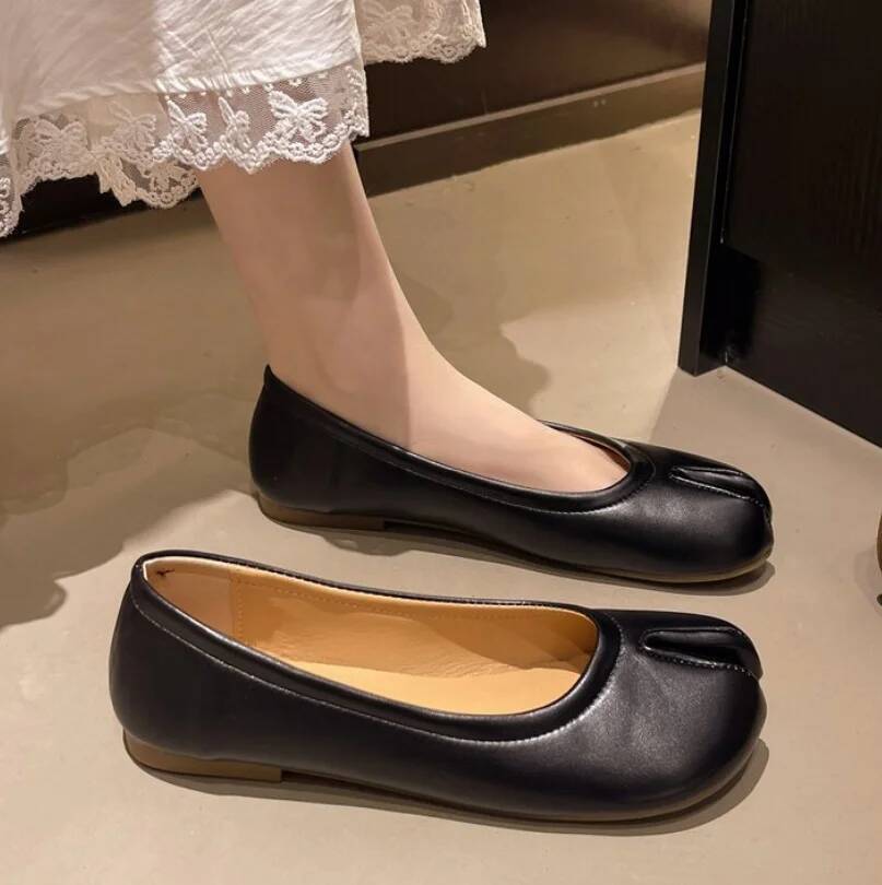 Tabi Ninja Shoes Woman Microfiber Leather Comfy Flats Split Toe Slippers Soft Bottom Loafers Brief Ladies Trotter Moccasins 2025 ddmymonkey