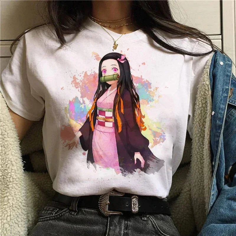Demon Slayer T Shirt Women Kimetsu No Yaiba Nezuko Tshirt Female Tanjirou Kamado Graphic Tee Shirt Japanese Anime Manga T-shirt250823