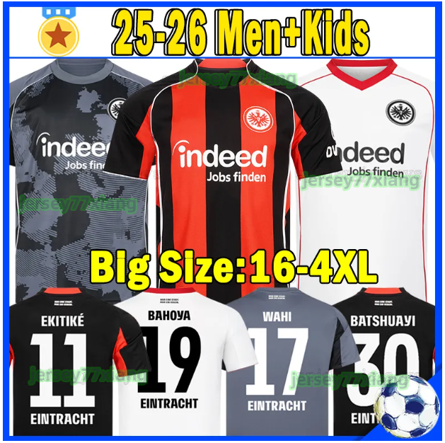 2025 2026 Eintracht Frankfurt Soccer Jerseys EKITIKE BATSHUAYI SKHIRI Football Shirt Retro 1999LARSSON DINA 25 26EBIMBE LISZTES DAHOUD KOCH Men Uniforms kids kits