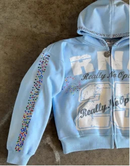 Y2k Fashion Rhinestone Zipper Hoodie Mens Casual Hoodie Grunge Extra Large Sweatshirt Harajuku Punk Long Sleeve Jacket 2025 250822