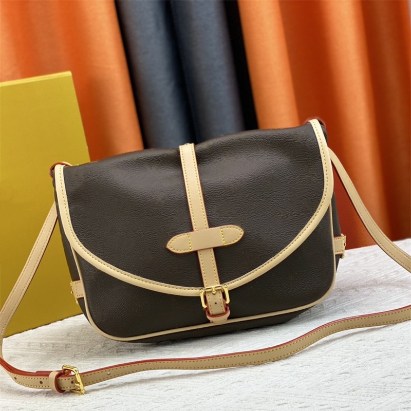 top-tier designer bag saumur bb luxury women shoulder bag Advanced import grain cowhide leather Golden hardware buckle high quality saddle bag fashion evening bag