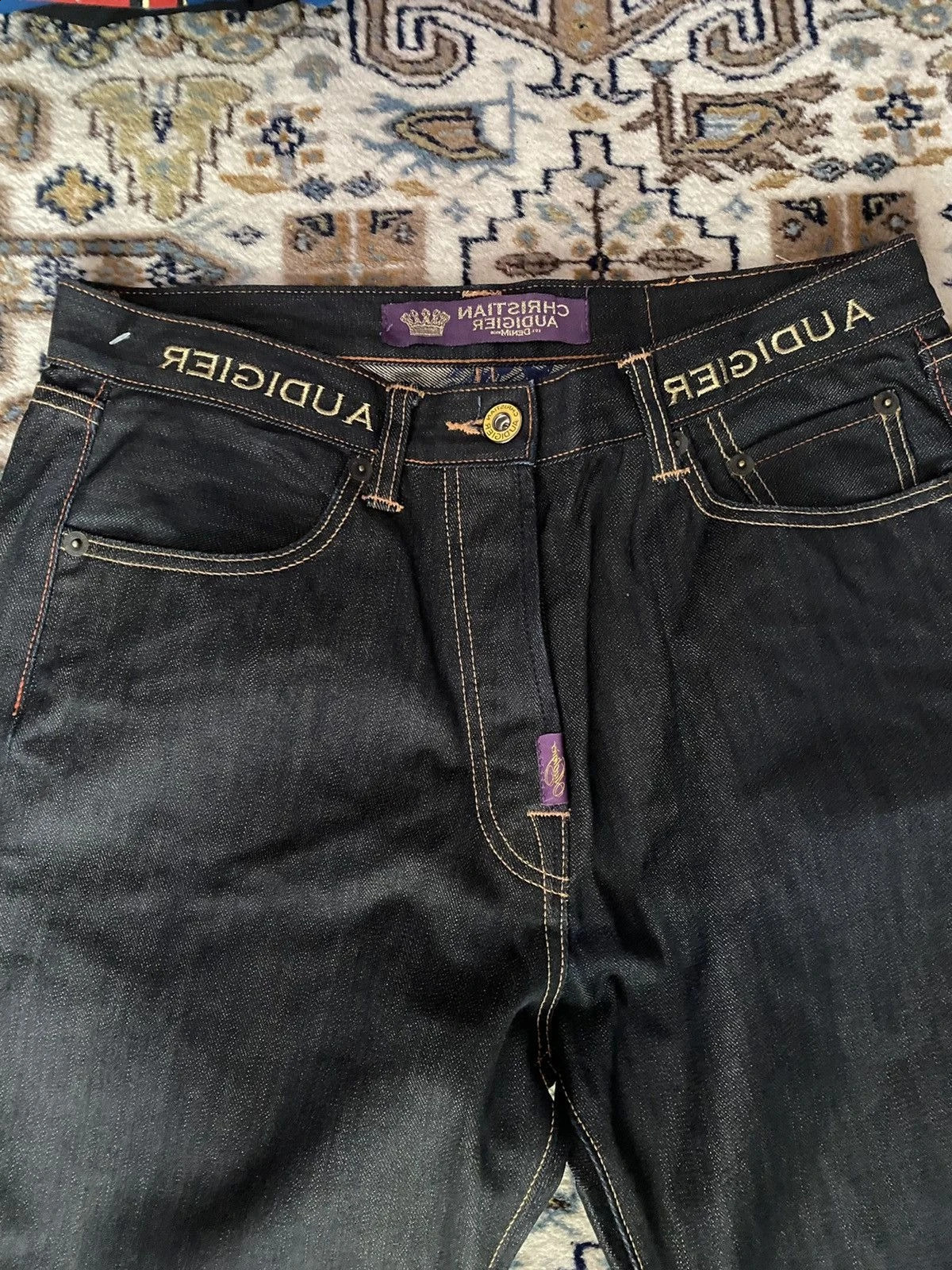 Vintage Statue of liberty Diamonds Jeans Casual Denim Pants High Waist Straight Wide Leg Harajuku Y2k 2000 Clothing 250822