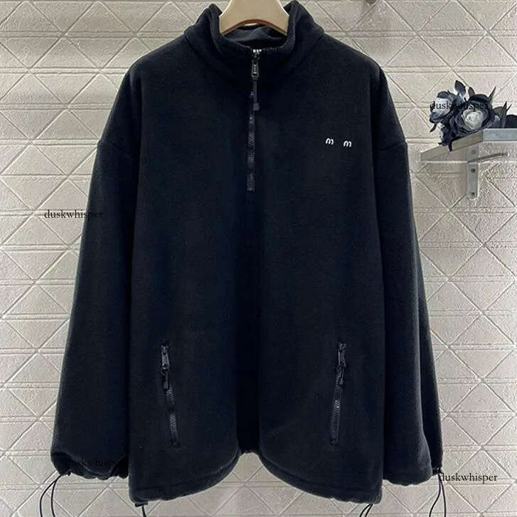 miu jacket Designer tech fleece Women Jackets Fashion Draw rope black Men Winter Coat Pattern Sweater Youth Fur Sport 02e