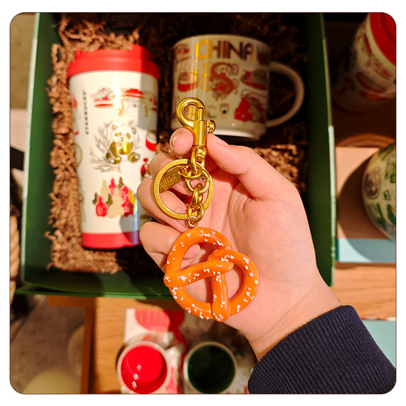 Bag Charms Designer Popular Keychain Women handbag Accessories Alkaline Bread Car Key Pendant Valentine Day