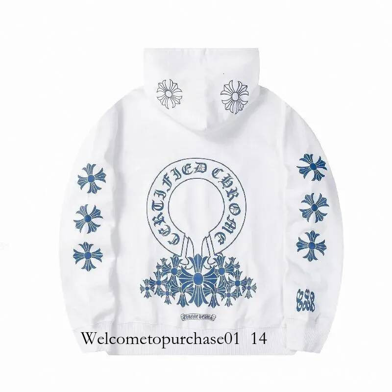 25Ss Designer Chrome Mens Hoodies Sweatshirts Heartshoodie Pullover Cardigan Jacket Hooded High Street Fashion Letter Prints For Women Men Top Zip Up Hoodies 158
