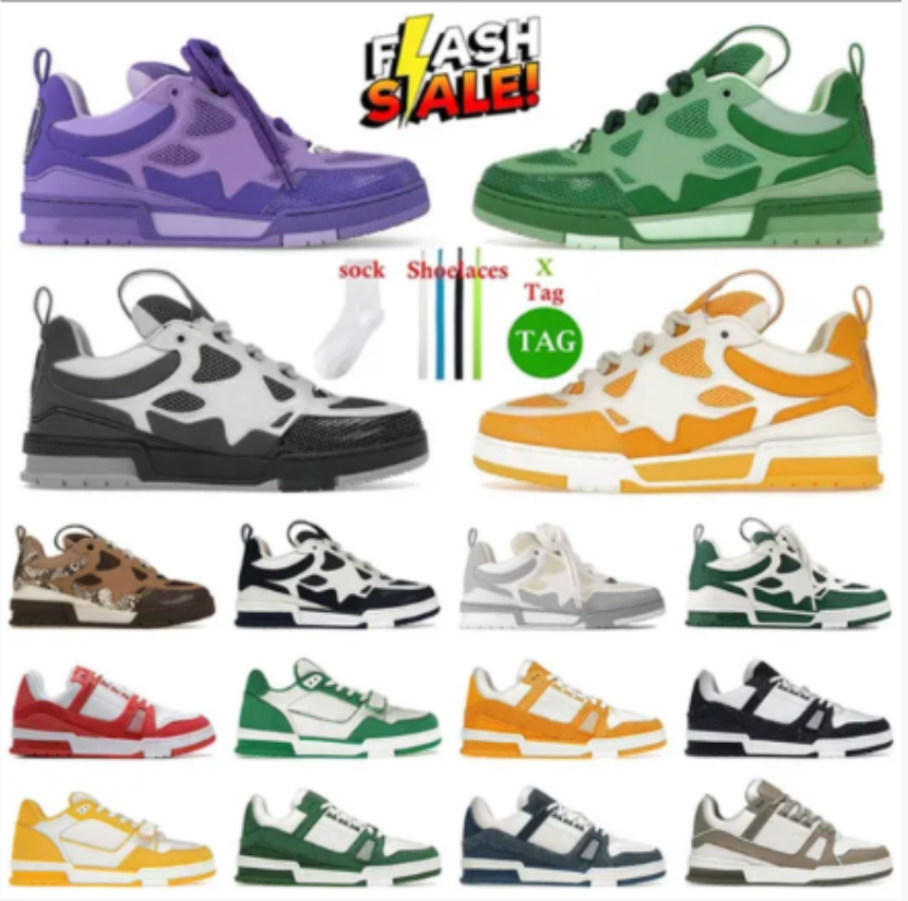 Designer shoes Women's Sports Leisure New Trainer Black And White Green Blue Fashionable Couple Genuine Leather Low Men's Shoes size36-45 AY1.