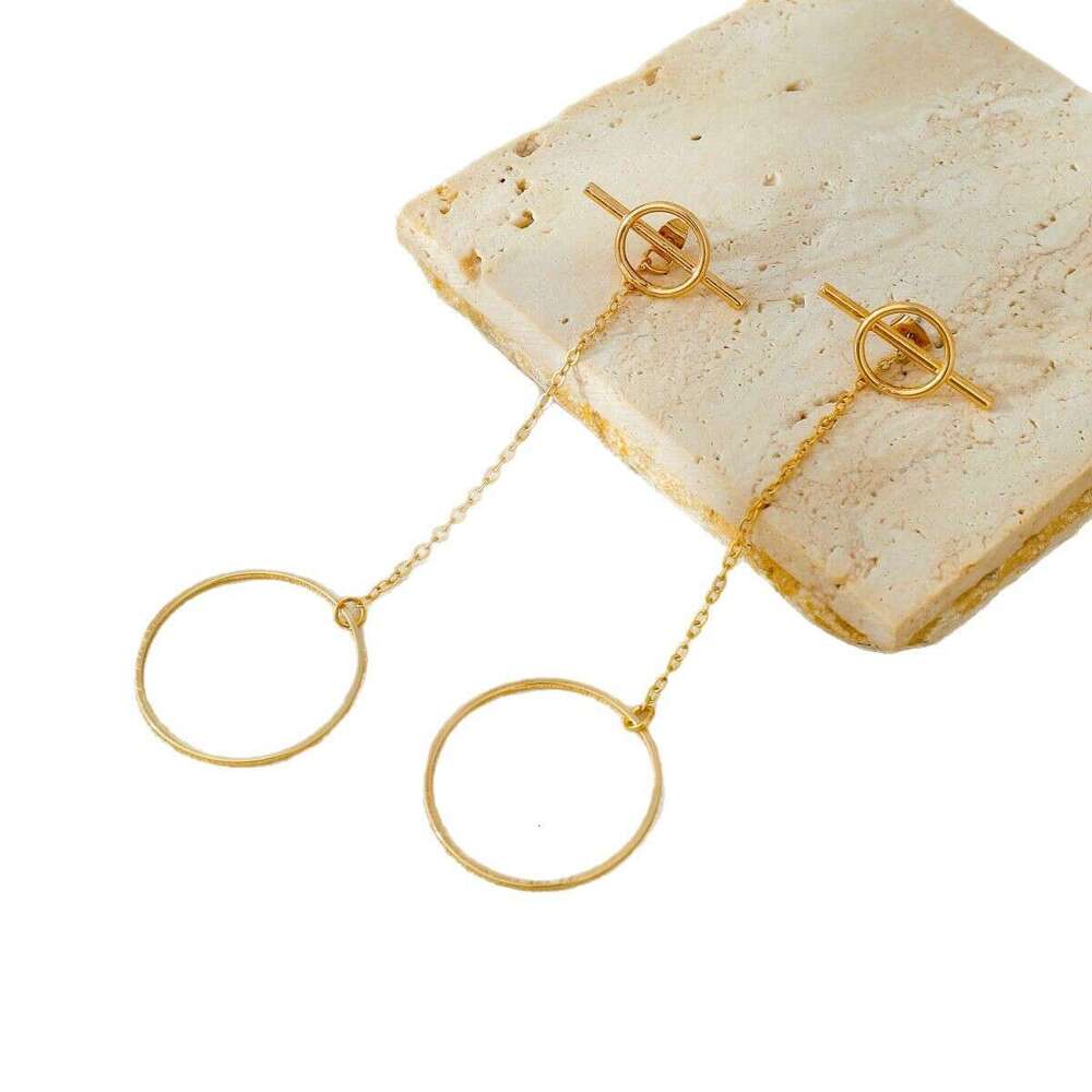 18K Gold Top Quality Luxury Jewelry Charm Gift FamousLarge Round Knot Hoop Earrings For Women