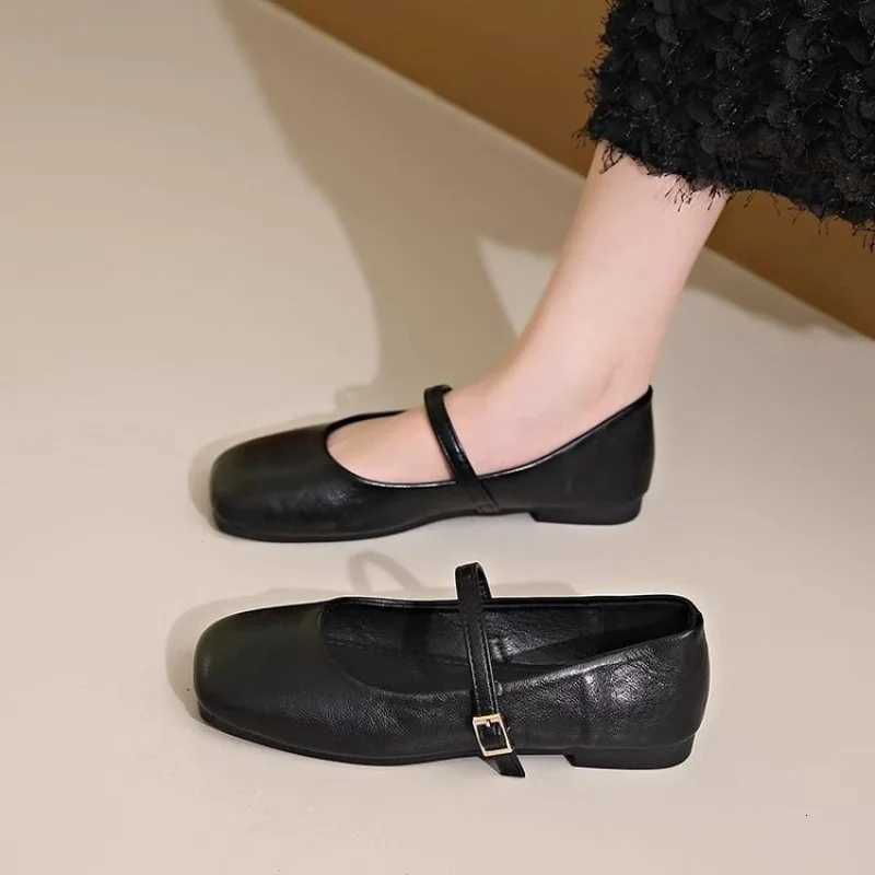 2025 New Wens French Vintage Mary Janes - Genuine Leather Flats with Antique Brass Buckle Low Heel Dress Shoes for Spring Y250823