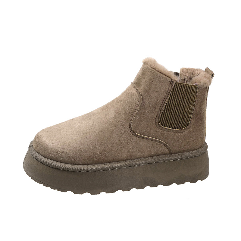 Large size 36-41 women's snow boots 2025 new design solid color elastic mouth warm short cotton boots free shipping