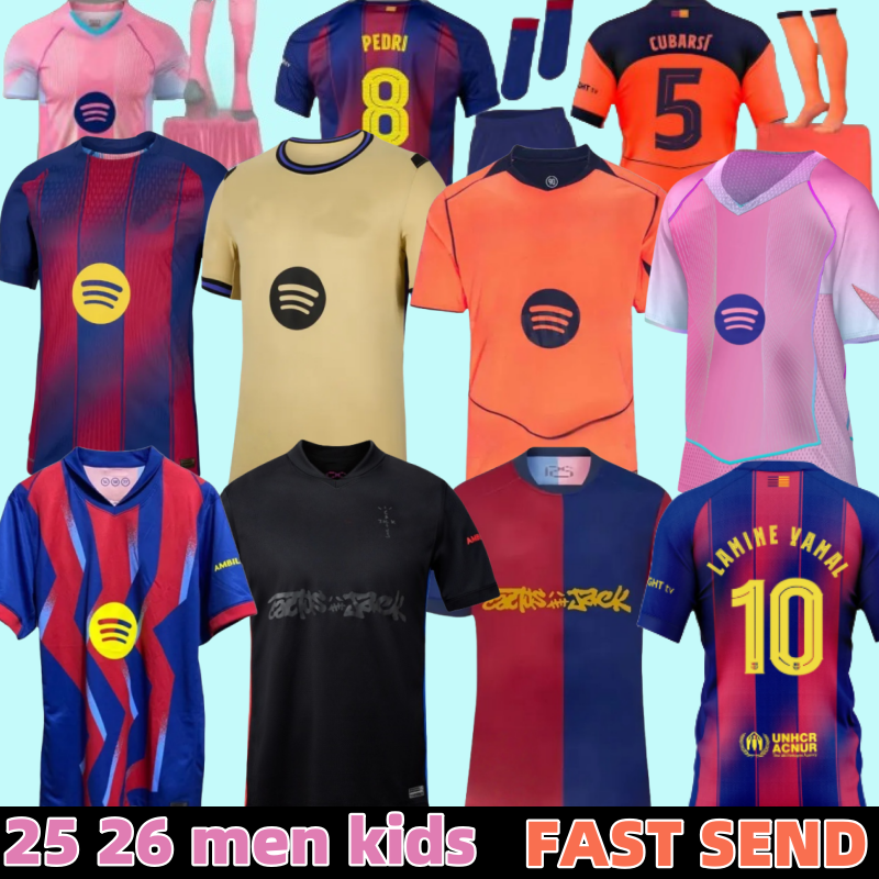 24 25 26 barcalone soccer jersey LAMINE YAMAL LEWANDOWSKI home away men kids football shirts kit F.DE JONG 2025 2026 amiseta Edition sets