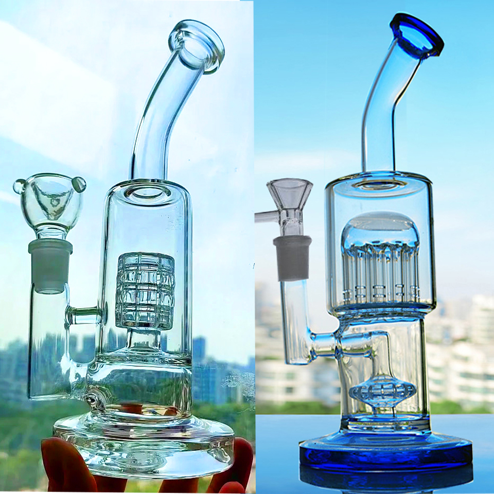 Thick Glass Bong Hookahs Stereo Matrix perc Smoking Water Pipes Bubbler Heady with 18mm Bowl