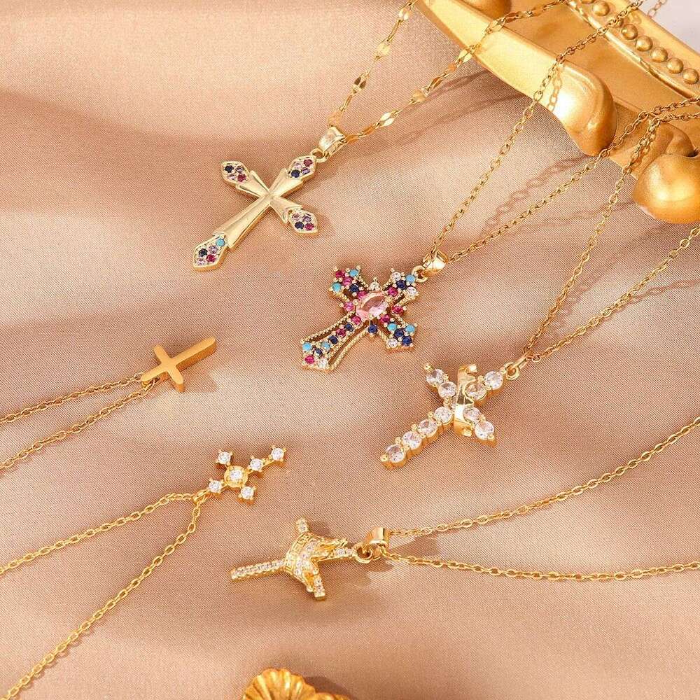 necklace Chrome Necklace Boat Cross Necklace Sanskrit Jewelry Letter Cross Flower Diamond Women Chromes Bracelet Chromed Chain Pendant Plated Chrome N