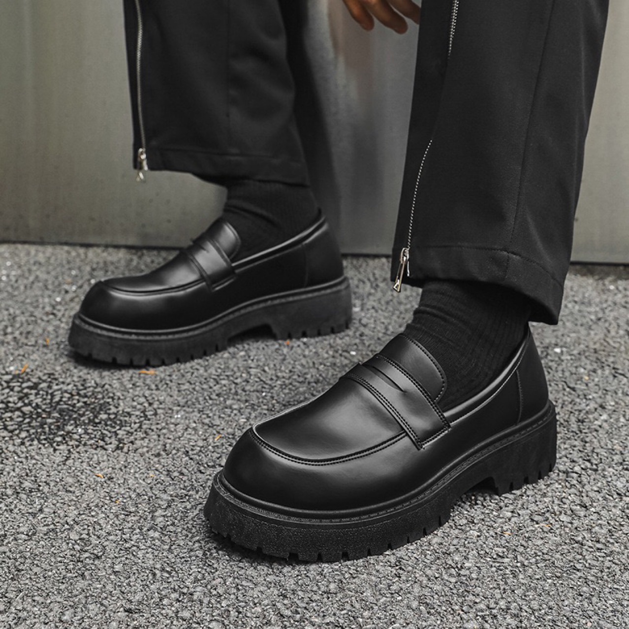 2025 new men's casual leather shoes business simple thick soled height increasing workwear shoes size 39-44