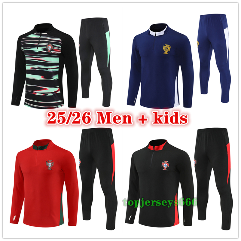 2025 2026 Portuguese soccer tracksuit Portugal football training suit Men and kids 25 26 Portugals tracksuits jogging kits survetement foot chandal futbol