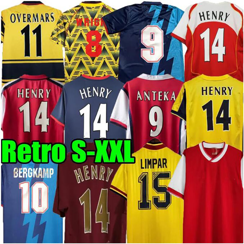 Retro BERGKAMP HENRY SOCCER JERSEY HOME FOOTBALL SHIRT PIRES HENRY REYES01 02 03 05 06 98 99 94 95 ADAMS Persie 96 97 Galla 86 87 89 90 WRIGHT