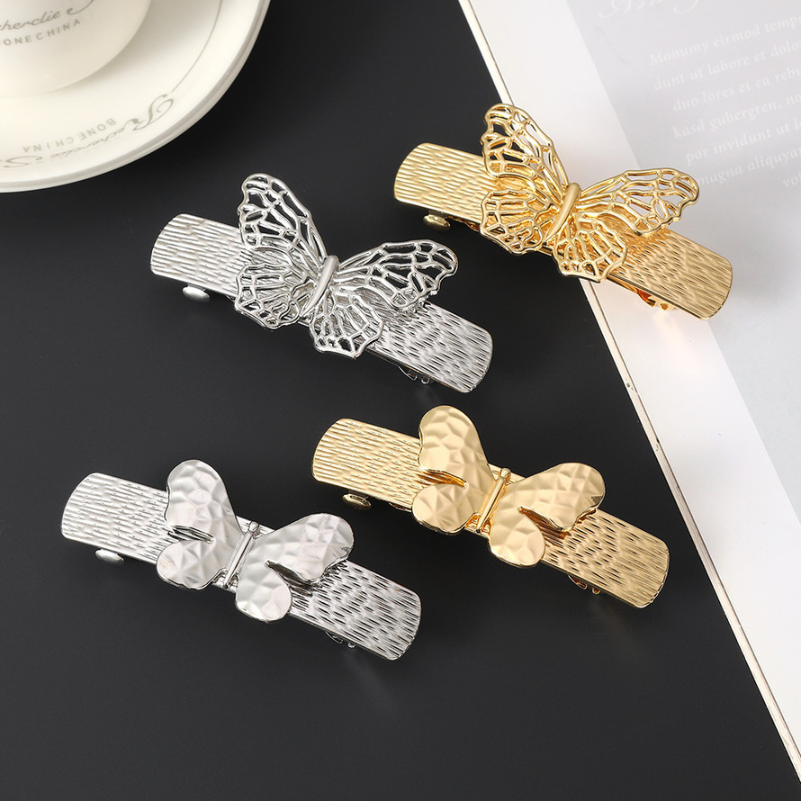 Simple Butterfly Korean Style High-End Back of Head Hairpin Bun Spring Clip Hair Accessory SY-8132