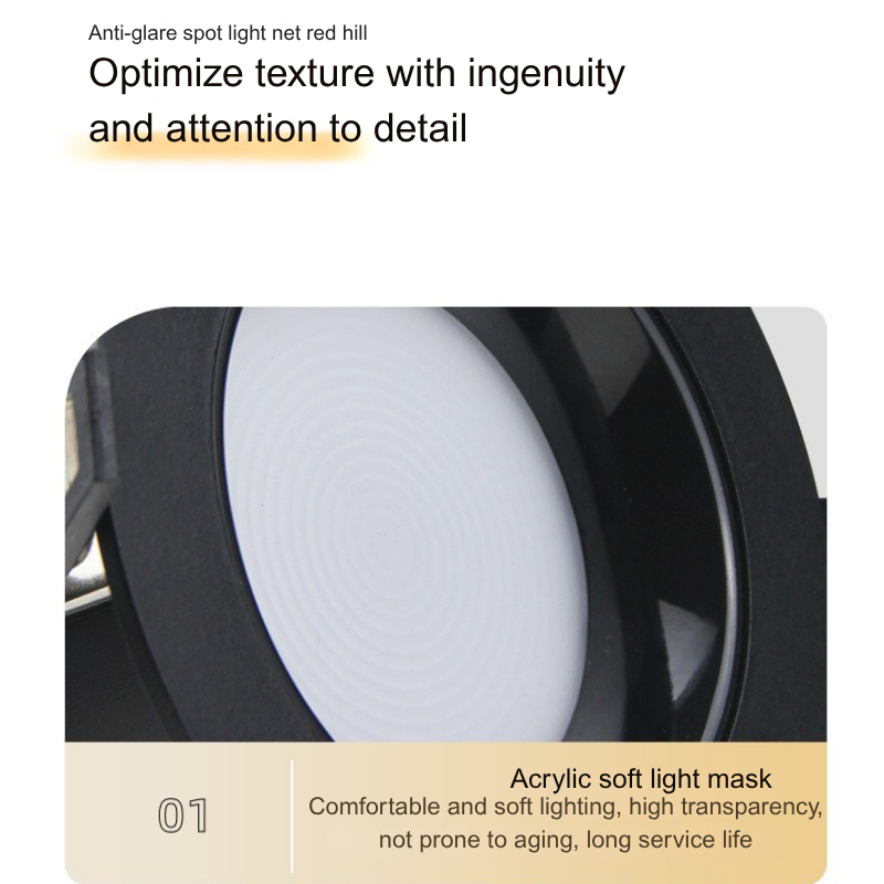 Longqing Full Metal Ultra-Thin Downlight | Recessed Modern Minimalist Ceiling Light for Home Use | Deep Anti-Glare High CRI Eye-Protecting LED Spotlig