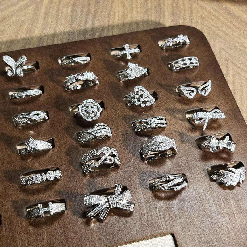 love ring titanium steel silver men women rose gold jewelry for lovers couple rings gift combination Big Diamond Couple's wedding ring