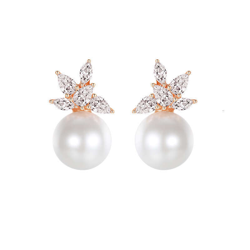 Luxury earrings Women's High Grade Match Jewelry French Niche Pearl Stud Silver Needle Earrings Fashion Commuter Light