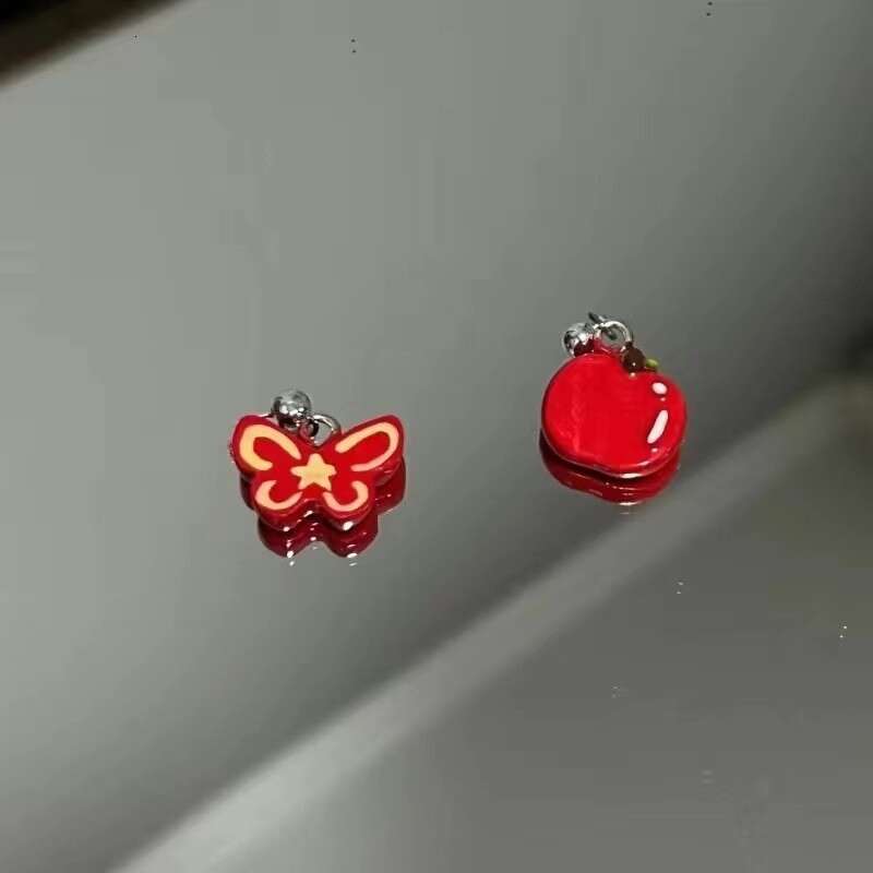 Sweet and lovely butterfly Earrings for Women Jewelry Charm Tiny Opal Moon Star Earrings Star White Fire Opal Stud Earring Petite Minimalist